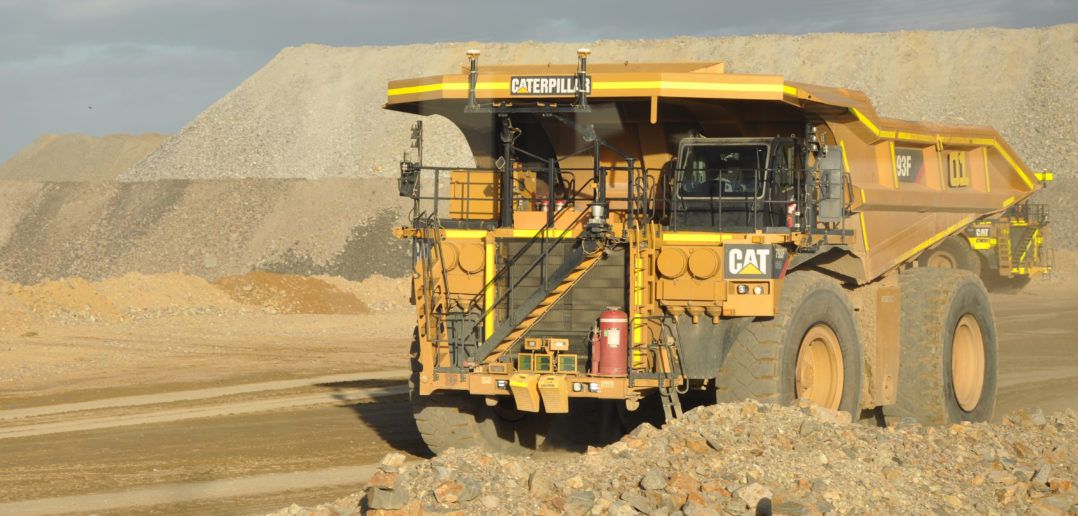 A Cat autonomous mining truck
