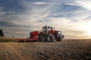 A tractor from Case IH working in a field