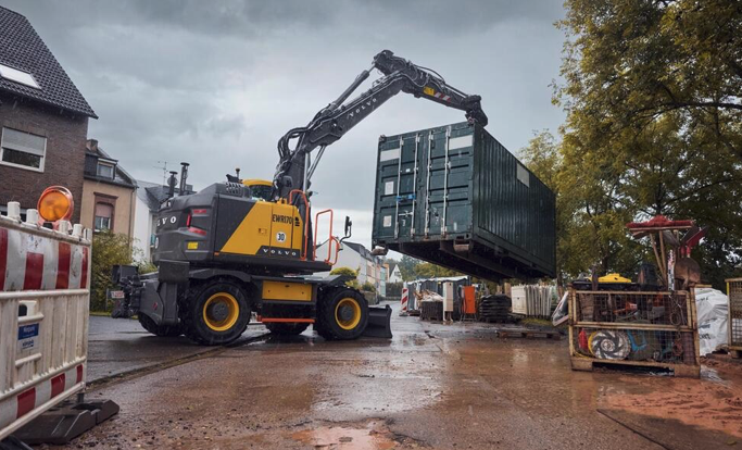 The EWR170 short-swing excavator working on a job site