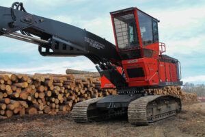 The TN785D swing machine loading logs