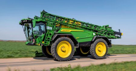 John Deere's 500R sprayer on the road