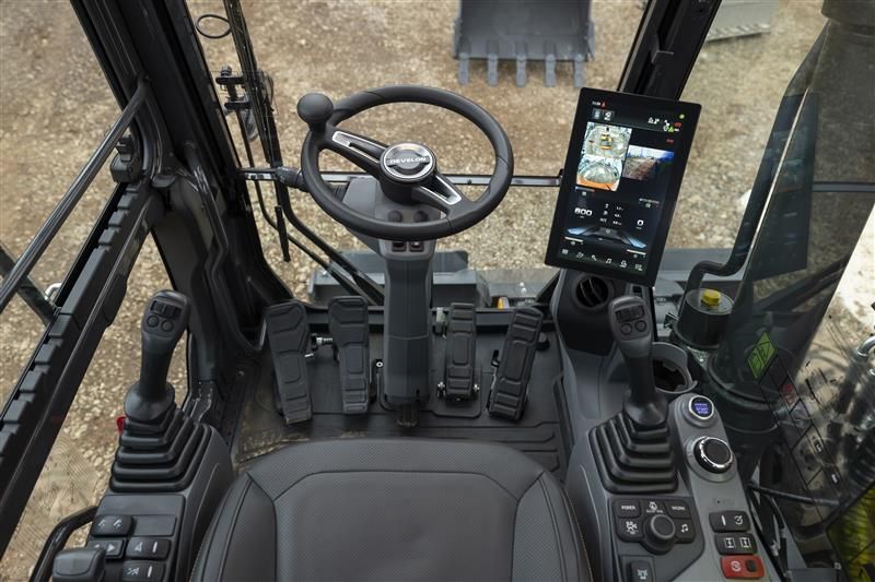 Inside the cab of the DX165WR