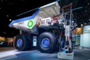 Liebherr’s giant battery electric T 264 Battery Electric displayed at MineExpo in 2024