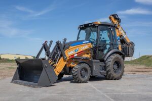 The 580EV electric backhoe loader 
