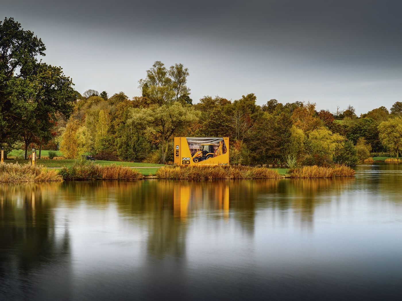 JCB unveils giant ‘Backhoe in a Box’ installation for 80th anniversary
