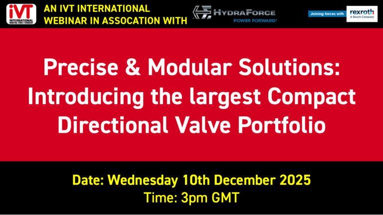 Graphic with the words Precise and Modular Solutions: Introducing the Largest Compact Directional Valve Portfolio
