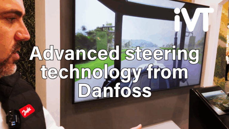 Video thumbnail of driving simulator with the words Advanced steering solutions from Danfoss superimposed on top