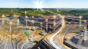 Conceptual image of mining solutions utilising AI analysis technology