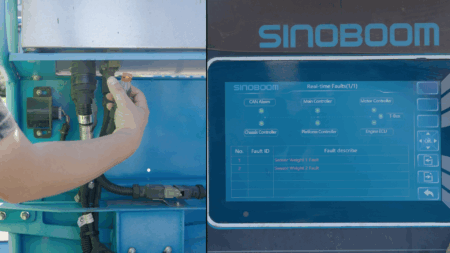 Sinoboom i-Link showing a machine fault diagnosis