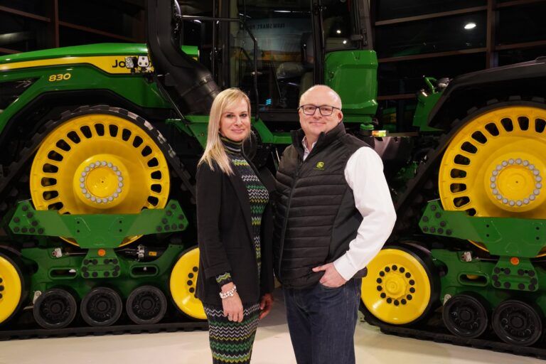 Georgina Lamb, head of partnerships, FCN and Joedy Ibbotson, division business manager at John Deere