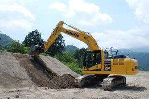 A Komatsu excavator