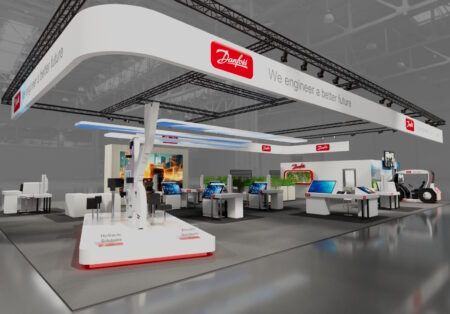 A rendering of Danfoss' booth at ConExpo
