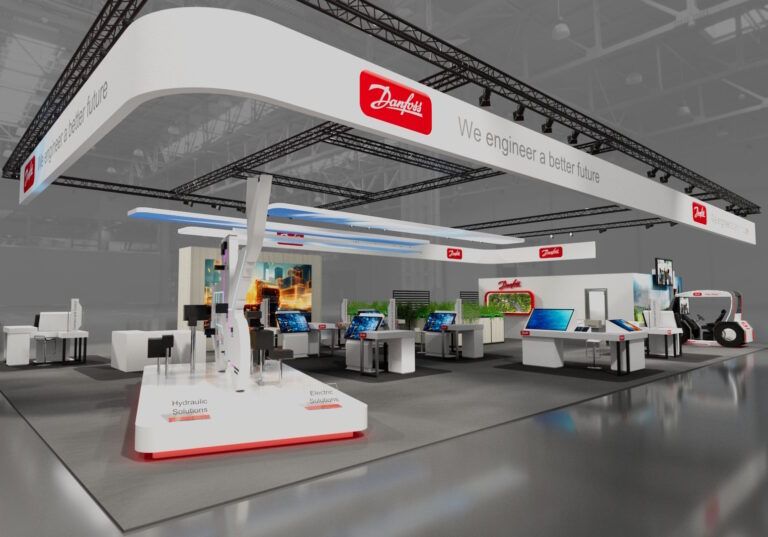 Danfoss to present hydraulic solutions at ConExpo A rendering of Danfoss' booth at ConExpo