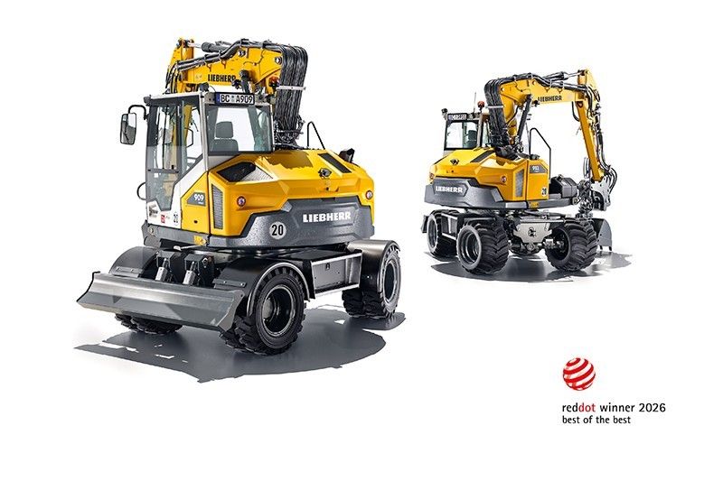 Liebherr compact wheeled excavator duo wins Red Dot Best of the Best