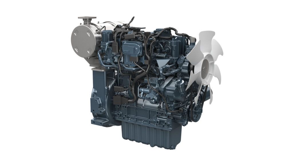 The Kubota V1505-CR-T diesel engine, a compact four-cylinder unit for industrial machinery