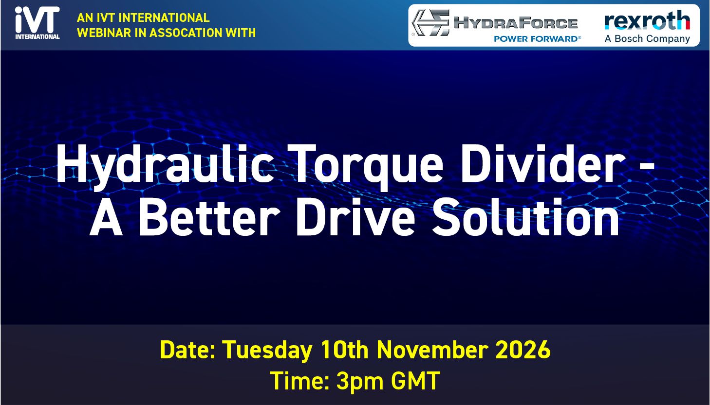 iVT WEBINAR: HydraForce explores hydraulic torque division